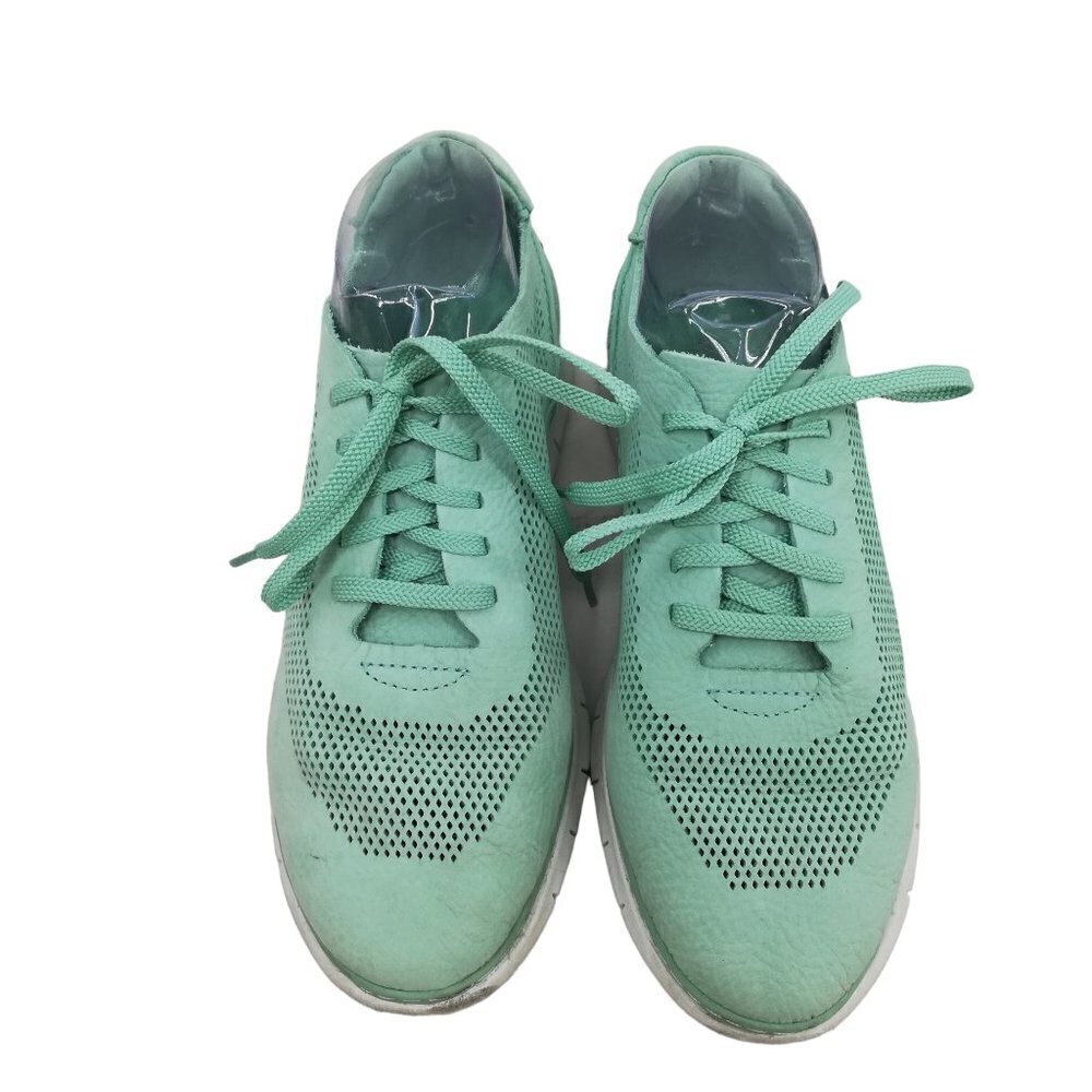 Vionic Joey Fresh Green Nubuck Leather Low Top Sneakers Size 8.5 Comfort Walking - Picture 3 of 11